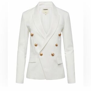 L'AGENCE White Blazer with Gold Accents size 6